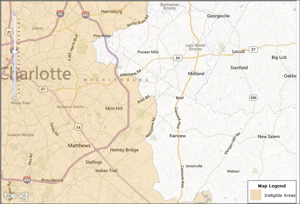 Charlotte East USDA Map – USDA Homes for Sale